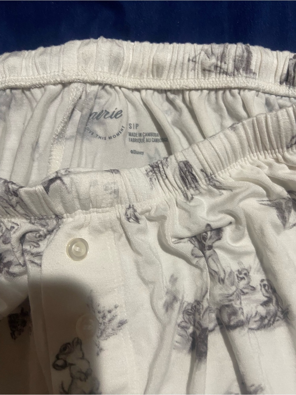 aerie White Sleep Pants with Gray Character Print - Picture 2 of 6